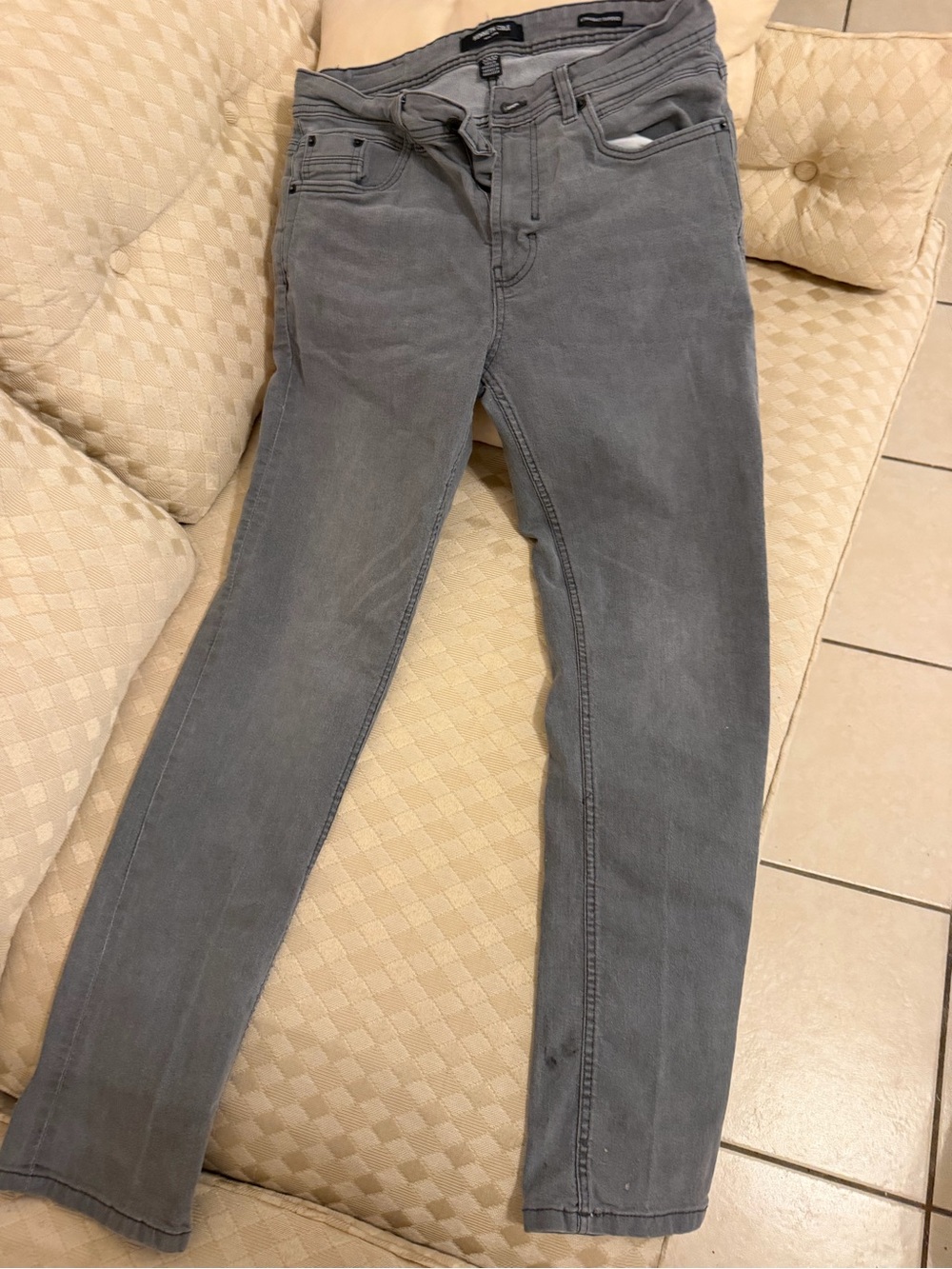 Kenneth Cole Men's Skinny Jeans in Gray